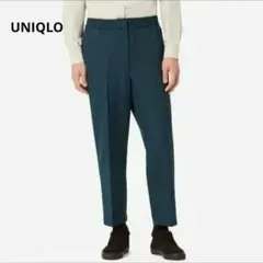 美品 UNIQLO U イージーワイドフィットアンクルパンツ L ネイビー 希少