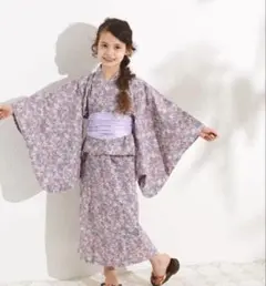 PAIR MANON 浴衣 浴衣ドレス ワンピース 花柄 帯付き 120