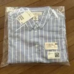 H&M 水色と白のストライプ 長袖シャツ