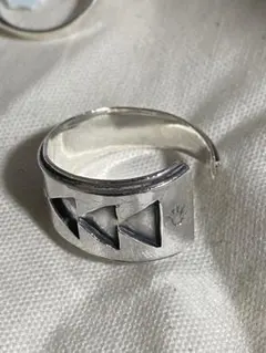 オープンリング　SILVER刻印　ヴィンテージ　ハンドメイド　6.7g