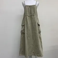 【b506】ショコラフィネローブ キャミワンピース 綺麗め カーキ F