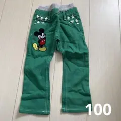(100)ベビードール 緑　ミッキー　パンツ