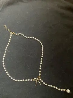 パール リボンモチーフ ネックレス