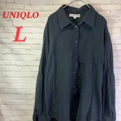ユニクロ×イネス　シアーコットンリラックスシャツ　ブラウス　ブラック　L
