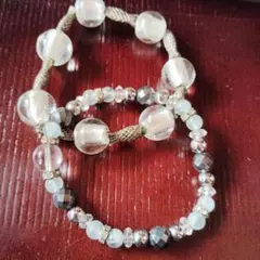 透明ビーズとビーズのブレスレットセット