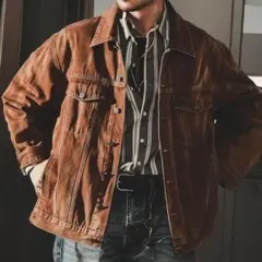 48-メンズ アメリカンクラシック デニム ジャケット ビンテージ ワーク