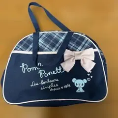 Pom'ponette チェック柄トートバッグ