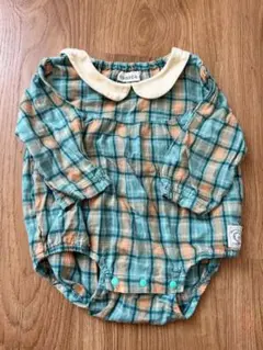 conoco チェック柄 襟付きロンパース