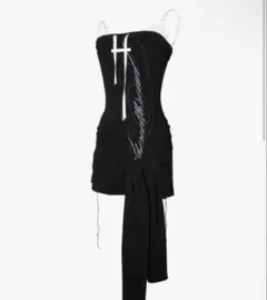 THEREDTHREAD draped balloon dress mini - メルカリ