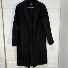 美品 ZARA 黒のロングコート ウール混紡サイズS 羽織りコート