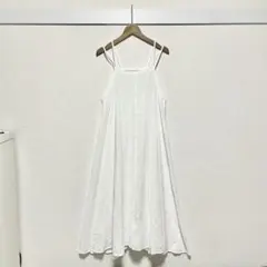 ローリーズファーム キャミワンピース 白 ロング フレア レイヤード 甘め