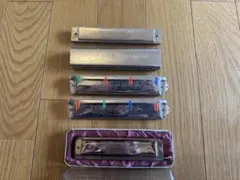 昭和レトロ TOMBO トンボ ハーモニカ 8本セット ケース付 A〜G B