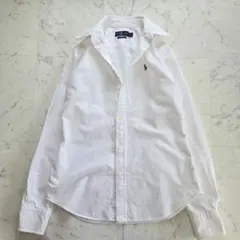 ★美品　RalphLauren  長袖シャツS(160) POLO RALPH LAUREN ポロラルフローレン 長袖シャツ 白 ポニー刺繍