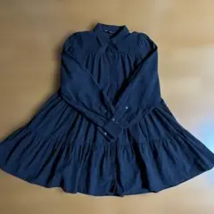 ZARA ブラック ティアードチュニックミニワンピース長袖