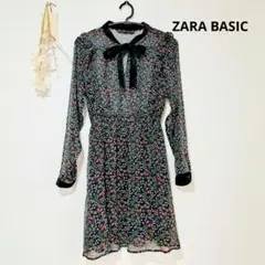 ZARA BASIC 花柄シースルーワンピース XS