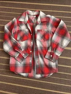 チェック柄長袖シャツ【140】