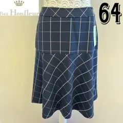 Petit Honfleur　新品・未使用・タグ付き　ひざ丈　フレアスカート　紺のサムネイル