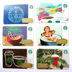 Starbucks 海外 スタバカード 6枚セットコレクション カップ柄 ①のサムネイル