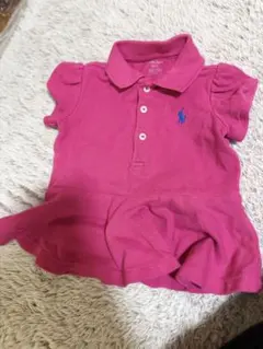 Ralph Lauren ピンクフリルワンピース 6M 70のサムネイル