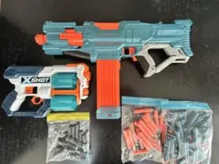 ナーフ・XSHOT 8点セット 電動動作未確認 箱無し 弾無し パーツ欠品