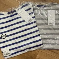 新品　オムネス　キッズ　長袖Tシャツ　ボーダー　100のサムネイル
