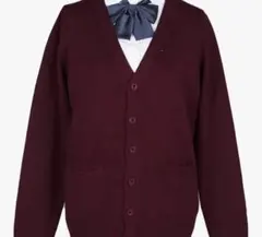 制服 ワインレッド 赤 カーディガン JK