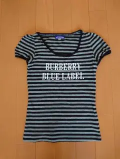 【美品】BURBERRY BLUE LABEL ボーダー ロゴ カットソー