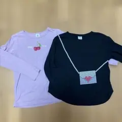 紫と黒の長袖Tシャツ 2点セット