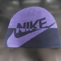 00s Nike ニット帽 ビーニー 紫/紺色