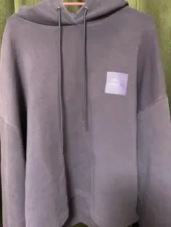 パープル フード付き オーバーサイズパーカー