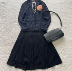 極美品✨トゥモローランド　ノーカラーツイードスーツ　セレモニー　卒入園式　フレア