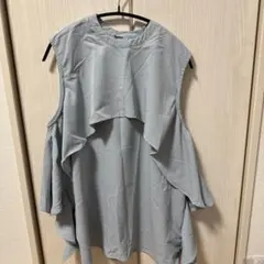 ライトブルー ノースリーブトップス M-L