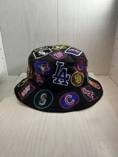 MLBチーム刺繍バケットハット ブラック