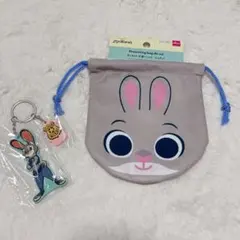 ディズニー　ズートピア　ジュディ　巾着袋　キーホルダー　★匿名未使用★匿名発送★