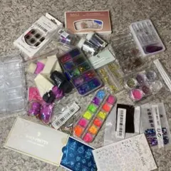 ネイルパーツセット 蛍光色 ネイルチップ　オーロラ