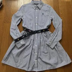試着のみ　ラルフローレン　ストライプシャツワンピース　14