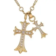 ネックレス メンズ ブランド シルバー ゴールド 十字架クリア ジルコニア★