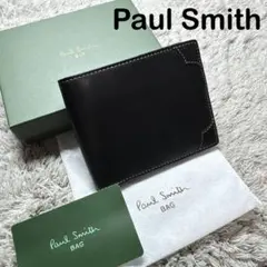 Paul Smith ポールスミス 二つ折り財布 本革 レザー ブラック