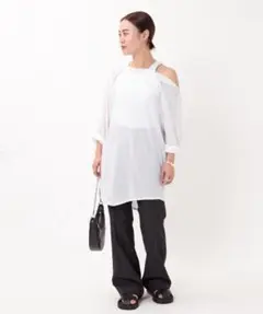 TanC TOKYO アシンメトリーロングスリーブTシャツ ホワイト - メルカリ