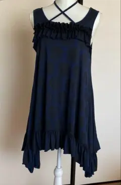 PUTUMAYO ドットチュニックワンピース　ネイビーのサムネイル
