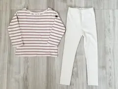 バースデイ monmimi ボーダーロンT レギンス セット 100 110