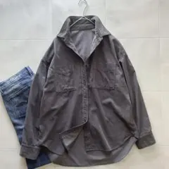 スローブイエナ コーデュロイ オーバーサイズシャツ 24AW グレー 美品