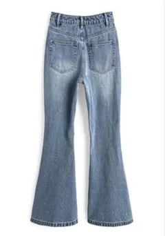 【新品未使用品】ハイウエストフレアデニムパンツ[fo2243] GRL ブルー