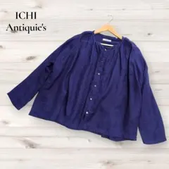 新品タグ付☆ ichi イチ コットンリネン プリーツギャザーブラウス 