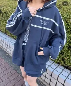 wc♡レースパイピングジップパーカーのサムネイル