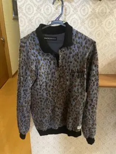WACKO MARIA LEOPARD KNIT POLO SHIRT
