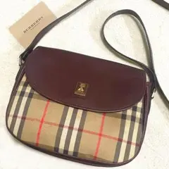 【大人気】 バーバリー ショルダーバッグ ノバチェック キャンバス ホースロゴ