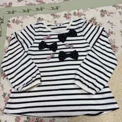 組曲anyＦＡＭ110㎝リボンボーダーカットソー