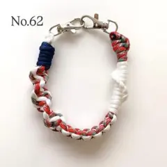 ハンドストラップ　パラコード　スマホストラップ　ハンドメイド　赤　白