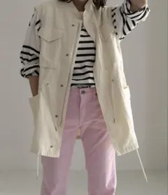 フリークスストア スタンドカラーミリタリーベスト